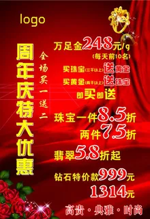 珠宝店优惠海报图片