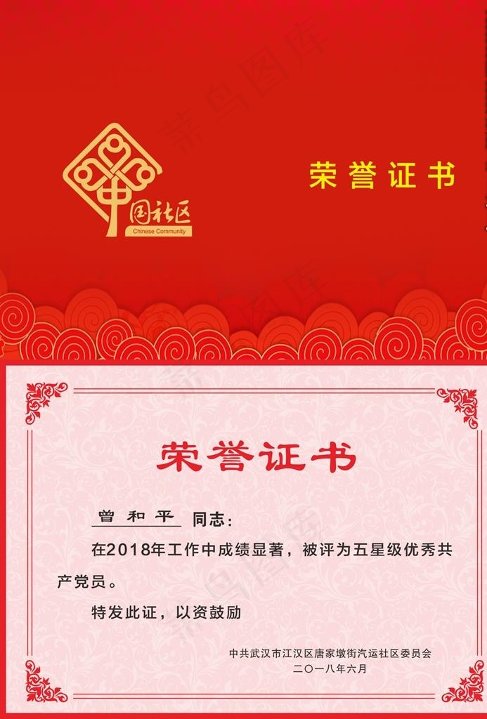 荣誉证书图片cdr矢量模版下载