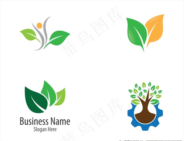 绿叶图标图片eps,ai矢量模版下载