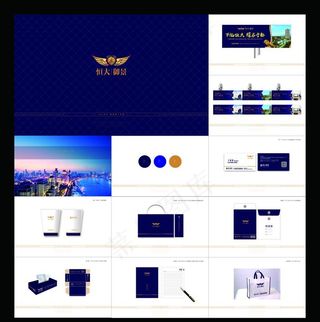 高端蓝色星星点灯地产VI图片