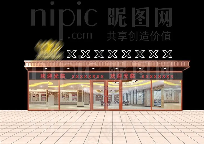 商铺门头效果图图片(4032X2960(DPI:72))psd模版下载