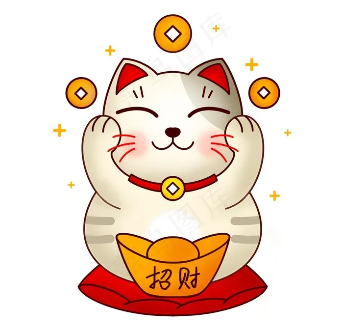 招财猫图片psd模版下载