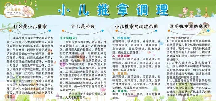 小儿推拿调理图片cdr矢量模版下载