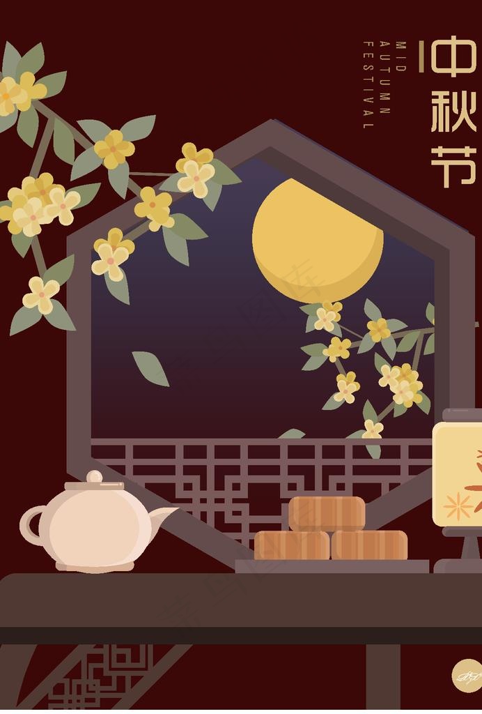 中秋节图片ai矢量模版下载