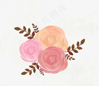 水彩玫瑰插画图片