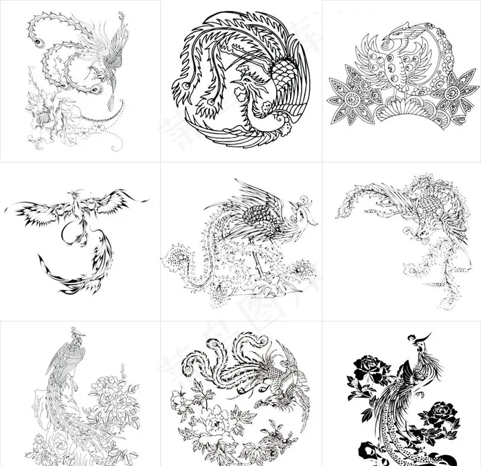 凤凰图片psd模版下载