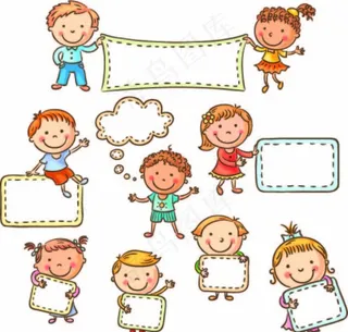 卡通小孩对话框图片