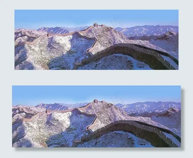 金山岭长城雪图片