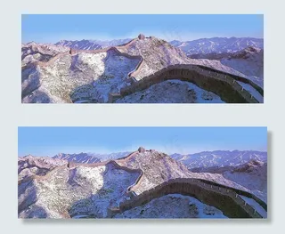 金山岭长城雪图片