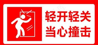 当心玻璃轻开轻关图片