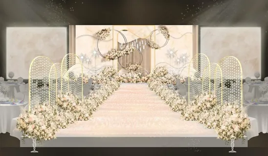 香槟色花瓣婚礼效果图图片 香槟色花瓣婚礼效果图图片