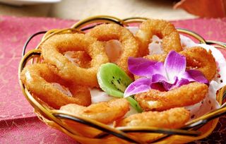 小食炸洋葱圈图片