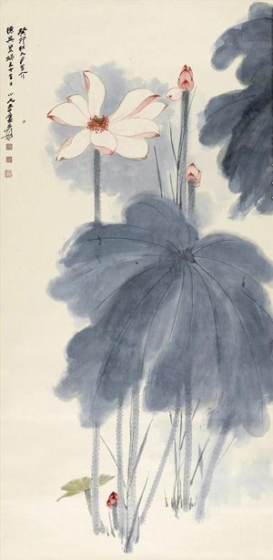 中国风荷叶荷花水墨国画图片