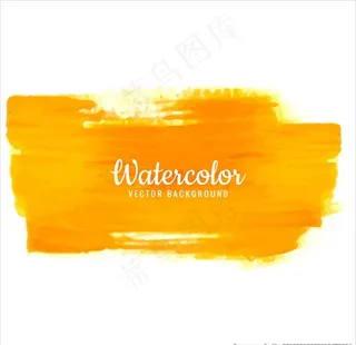 现代橙色水彩笔画背景图片