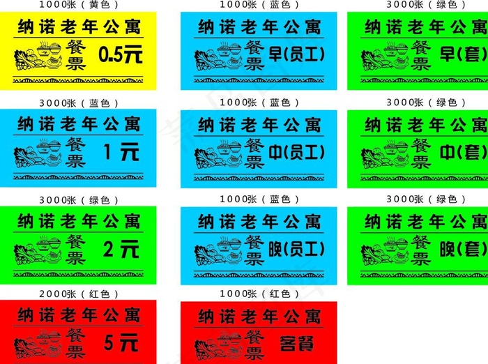 纳诺餐票图片cdr矢量模版下载