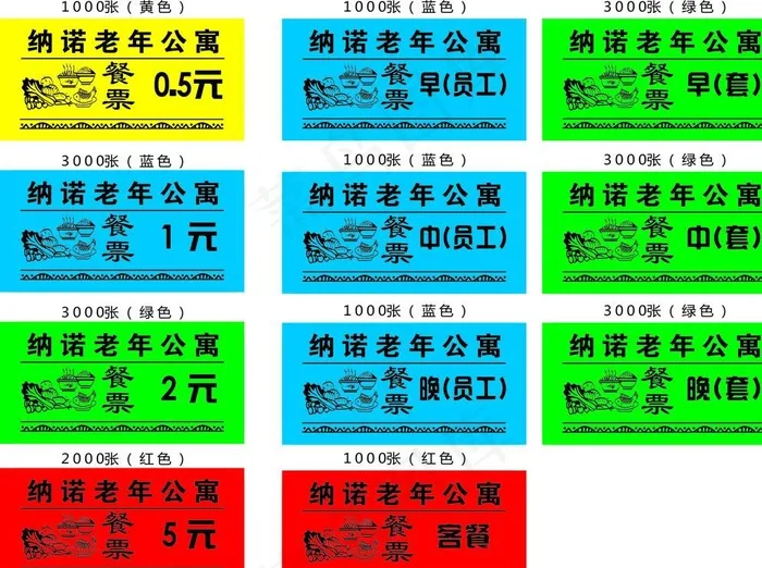纳诺餐票图片cdr矢量模版下载