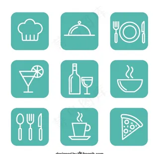 方形餐饮图标图片