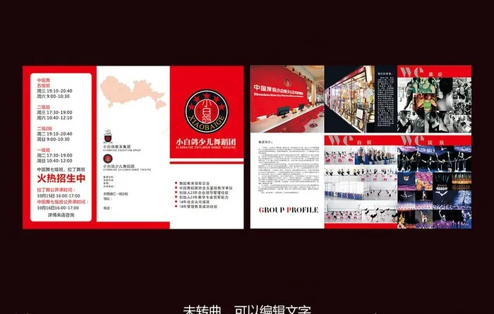 少儿舞蹈团招生活动促销三折页宣图片cdr矢量模版下载