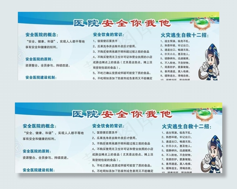 医院安全知识宣传展板图片cdr矢量模版下载