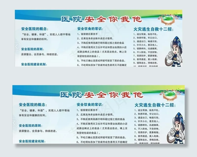 医院安全知识宣传展板图片cdr矢量模版下载