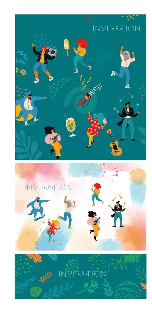 吃喝玩乐 活动人物 插画文创图片ai矢量模版下载