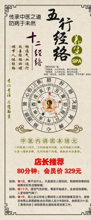 经络养生展架图片
