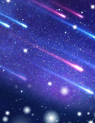 唯美梦幻蓝色星空流星图片