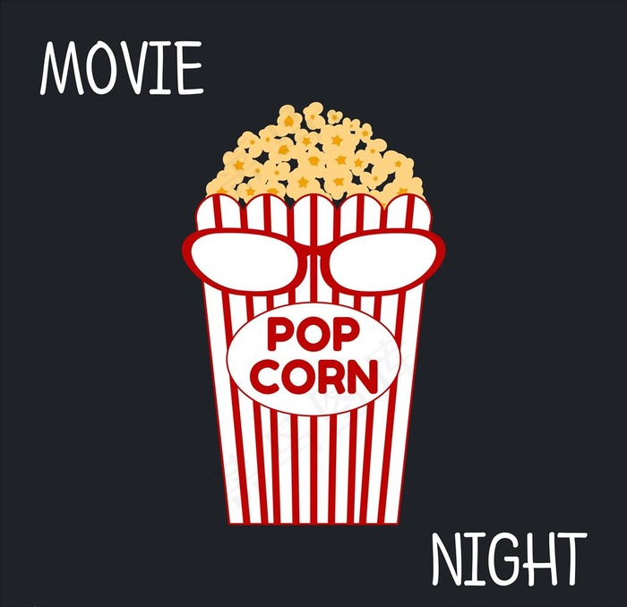 一桶爆米花矢量图下载图片