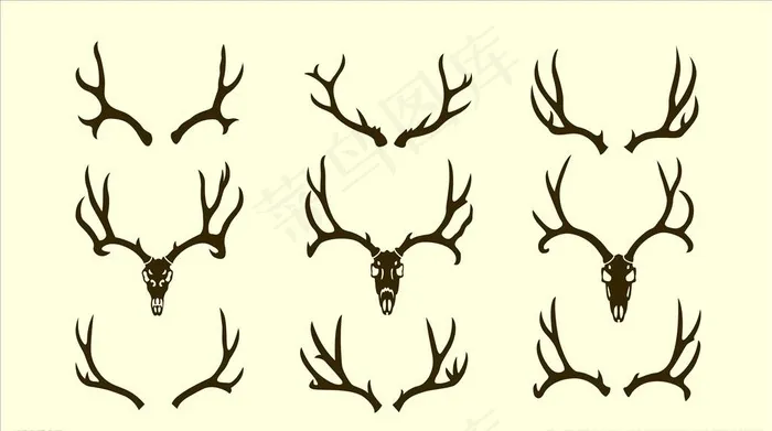 鹿角图片ai矢量模版下载