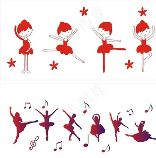 舞蹈剪影图片