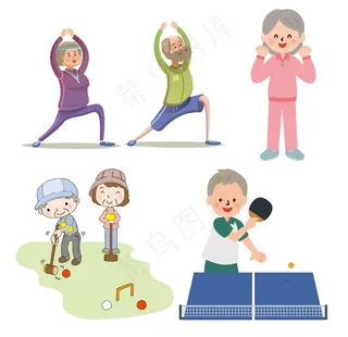 老人运动图片