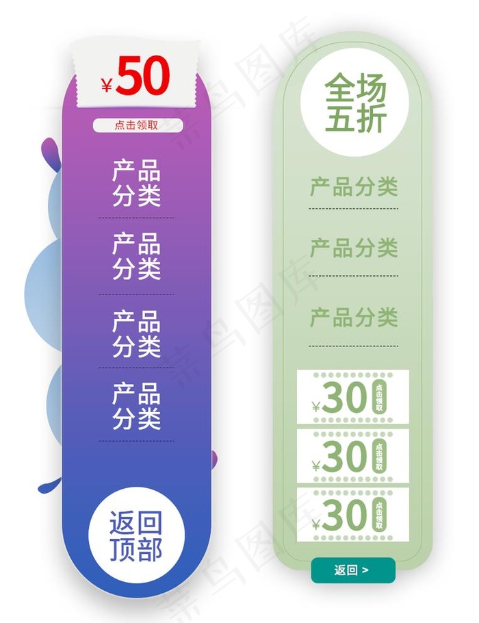电商悬浮侧滑栏图片psd模版下载