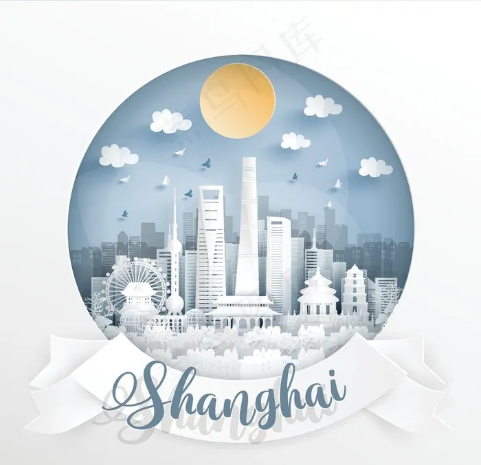 城市插画图片eps,ai矢量模版下载