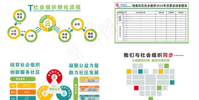 社会组织文化墙图片cdr矢量模版下载
