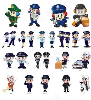 卡通警察图片