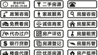 房产中介玻璃贴即时贴刻字图片