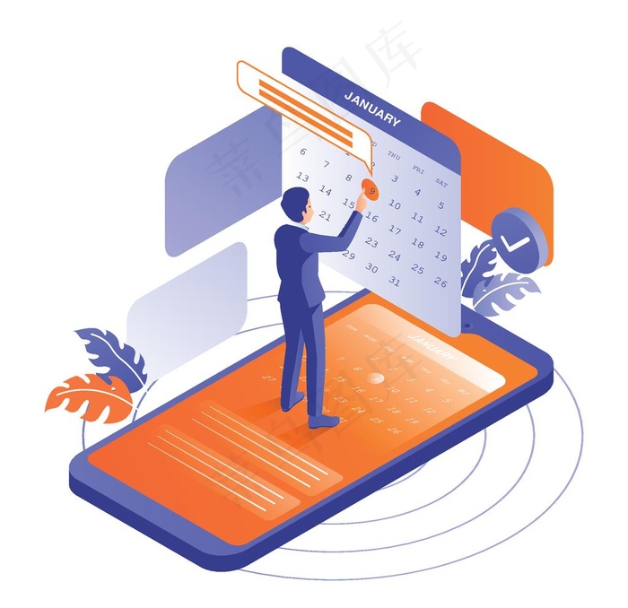 等距视角插画图片