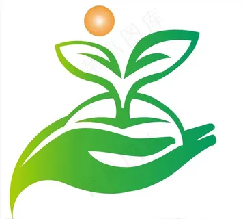 树叶绿芽标志图片