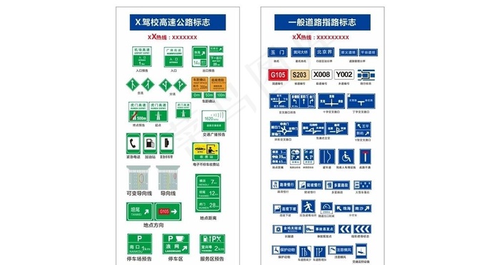 高速公路标志一般道路指路标志图片cdr矢量模版下载