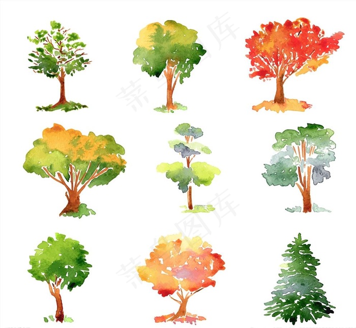 彩色树木设计图片