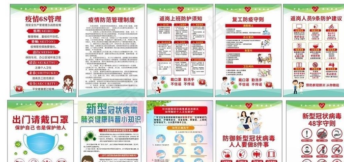 防疫海报 防疫宣传 新冠型肺图图片(210X297)cdr矢量模版下载
