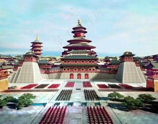 隋唐洛阳紫微城复原图图片