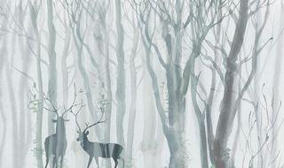 森林麋鹿背景墙图片