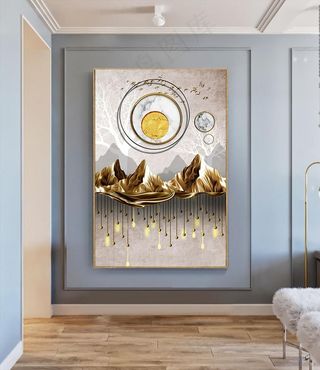 轻奢创意几何抽象风景装饰画图片