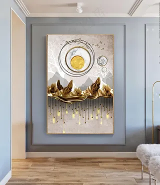 轻奢创意几何抽象风景装饰画图片