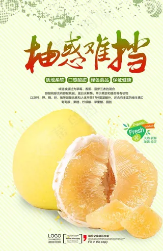 清新柚子宣传海报图片
