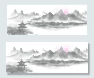 山水墨素材图片