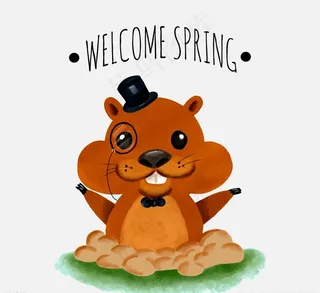 迎接春天的土拨鼠图片