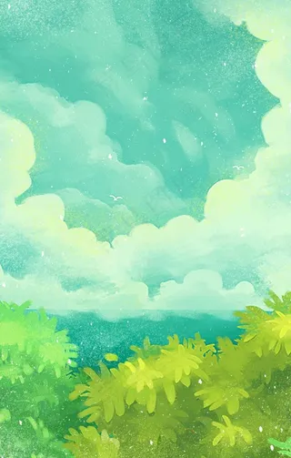 手绘卡通蓝天背景图片