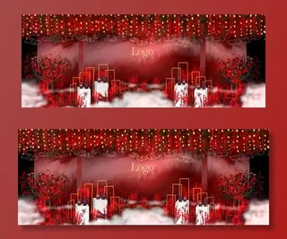红色主题婚礼图片